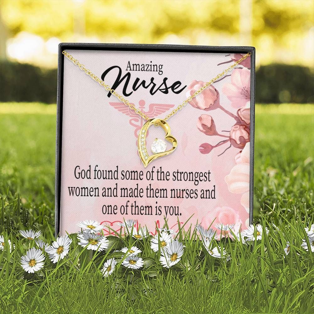 Gift For Nurse Appreciation Message Card God Made Nurses Forever Love Necklace