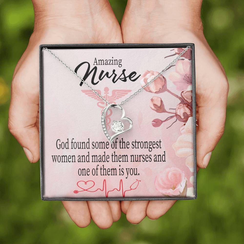 Gift For Nurse Appreciation Message Card God Made Nurses Forever Love Necklace