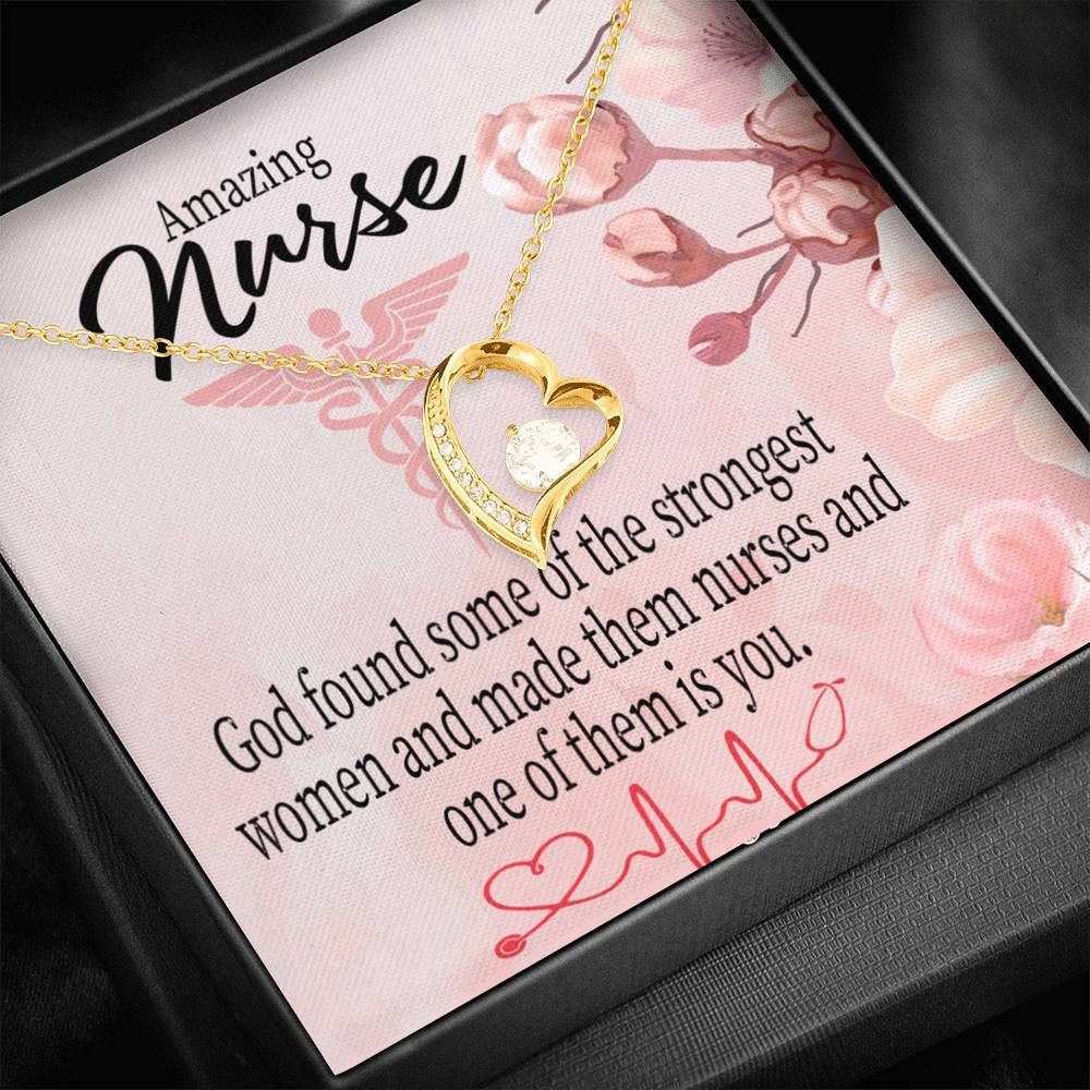 Gift For Nurse Appreciation Message Card God Made Nurses Forever Love Necklace