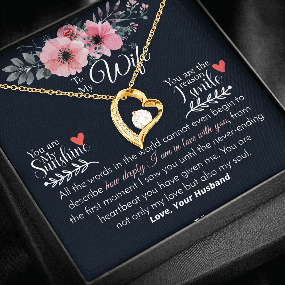 Perfect Gift For Wife Forever Love Necklace You Are My Sunshine