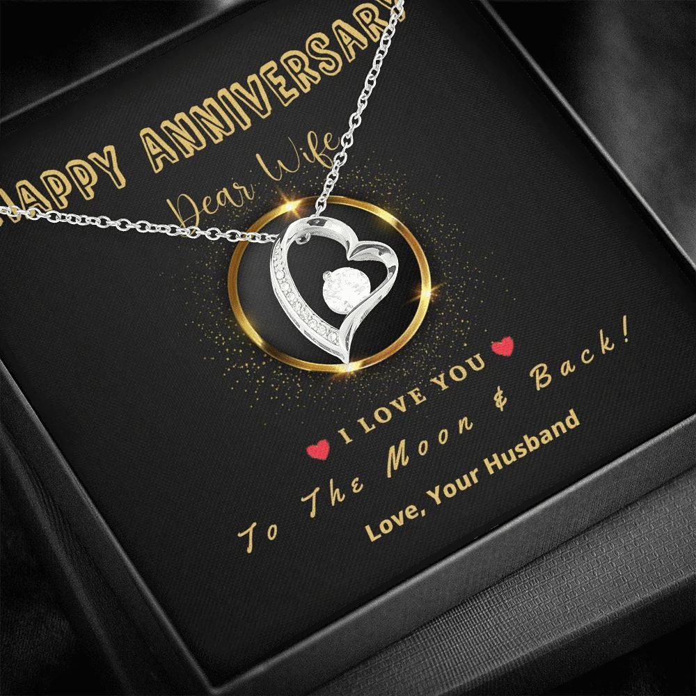 Glitter Love You To The Moon Forever Love Necklace Gift For Wife