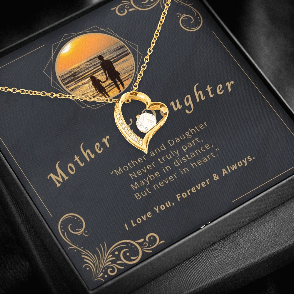 Gift For Daughter Silver Forever Love Necklace Mother And Daughter Never Truly Part