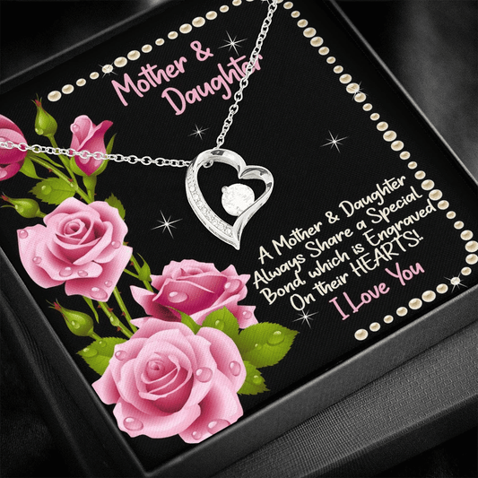 Mother Gift For Daughter Special Bond Engraved On Their Hearts Forever Love Necklace