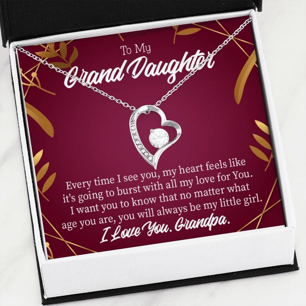 Gift For Granddaughter Every Time 18k Gold Forever Love Necklace