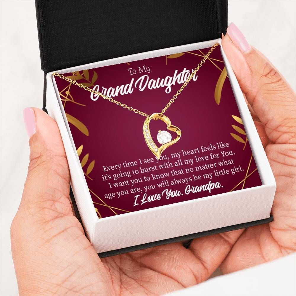 Gift For Granddaughter Every Time 18k Gold Forever Love Necklace