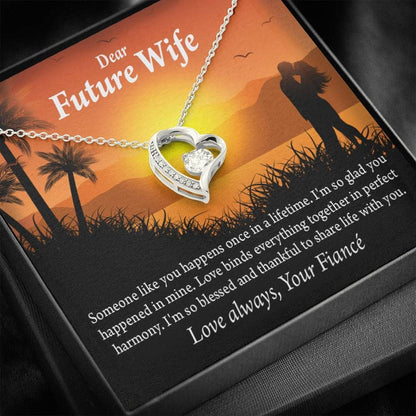 Message Card Forever Love Necklace Gift For Wife Future Wife I'm So Thankful