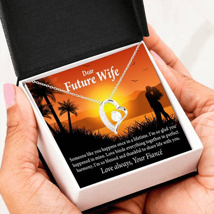 Message Card Forever Love Necklace Gift For Wife Future Wife I'm So Thankful