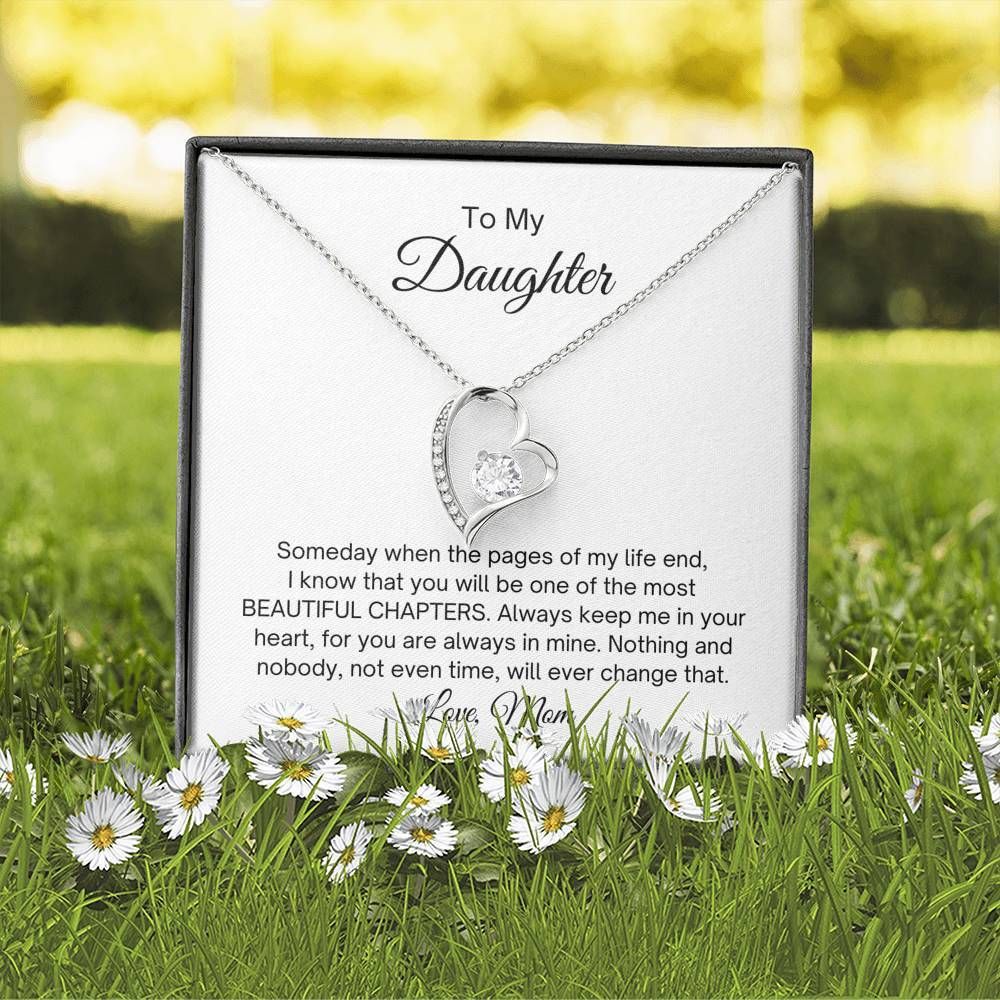 Always Keep Me In Your Heart Forever Love Necklace Mom Gift For Daughter