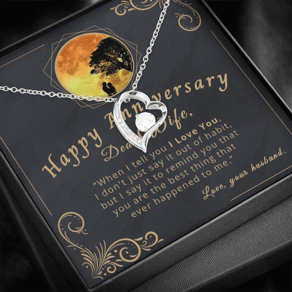 Gift For Wife Happy Anniversary When I Tell You I Love You Forever Love Necklace