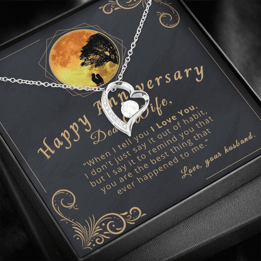 Gift For Wife Happy Anniversary When I Tell You I Love You Forever Love Necklace