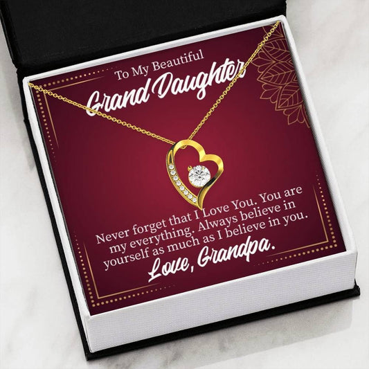 Gift For Granddaughter Never Forget That Grandpa Love You Forever Love Necklace