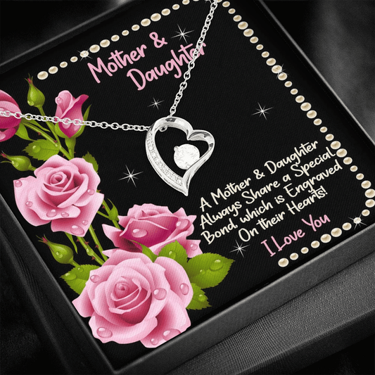 Gift For Mother And Daughter Always Share A Special Bond Silver Forever Love Necklace