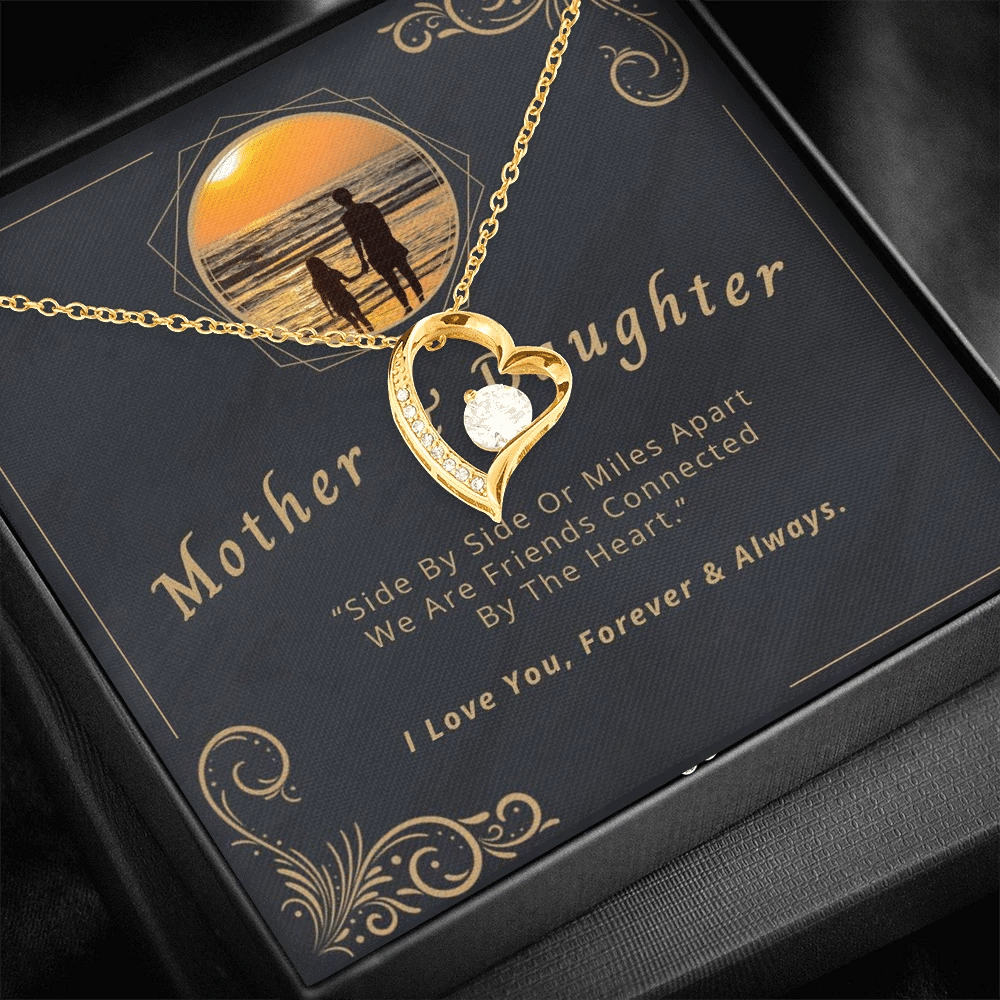 Gift For Daughter Forever Love Necklace Side By Side Or Miles Apart