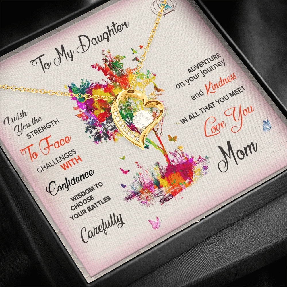 Colorful Tree Gift For Daughter Forever Love Necklace I Wish You The Strength