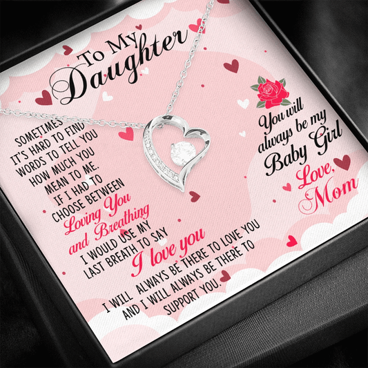 Gift For Daughter From Mom Hard To Find Words Forever Love Necklace