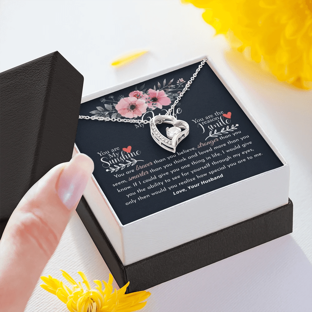 Forever Love Necklace Gift For Wife You Are My Sunshine