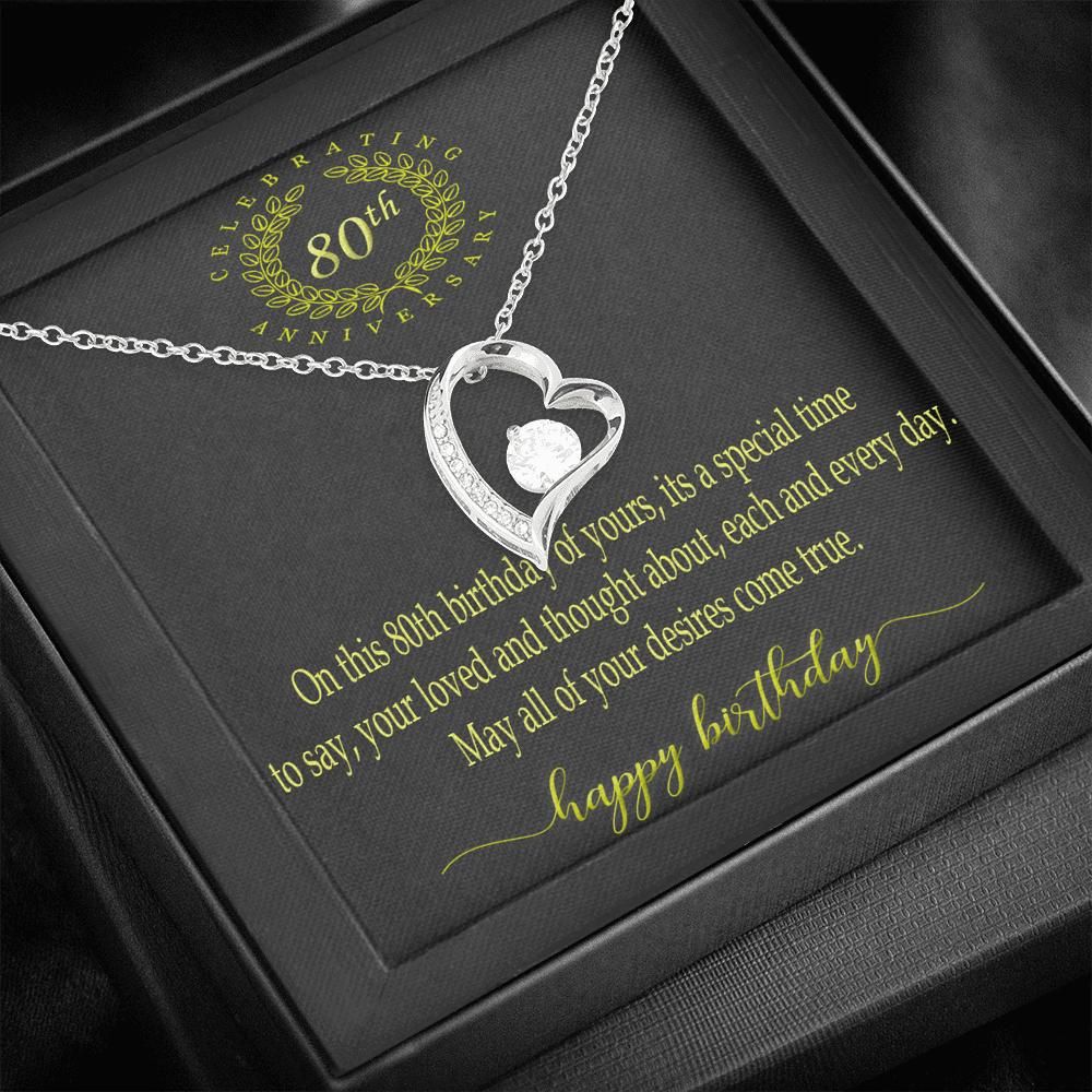 Gift For Grandmother Happy 80th Birthday Forever Love Necklace