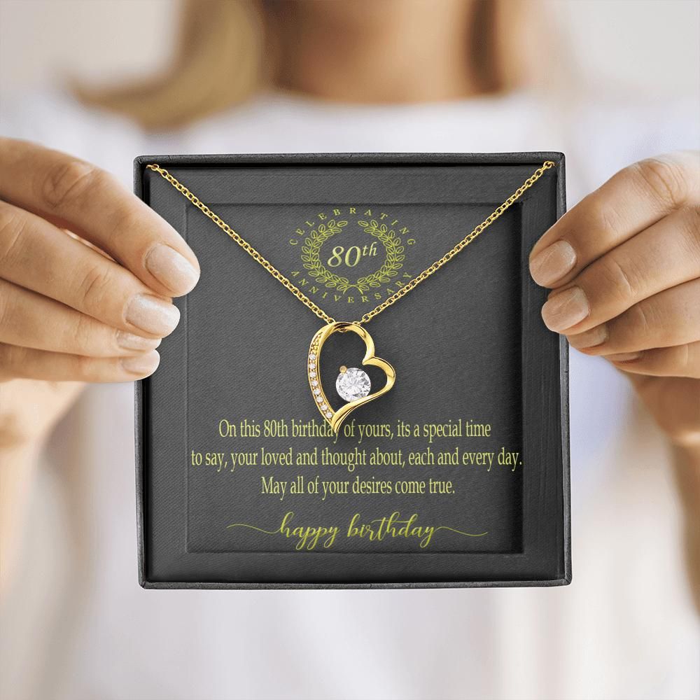 Gift For Grandmother Happy 80th Birthday Forever Love Necklace