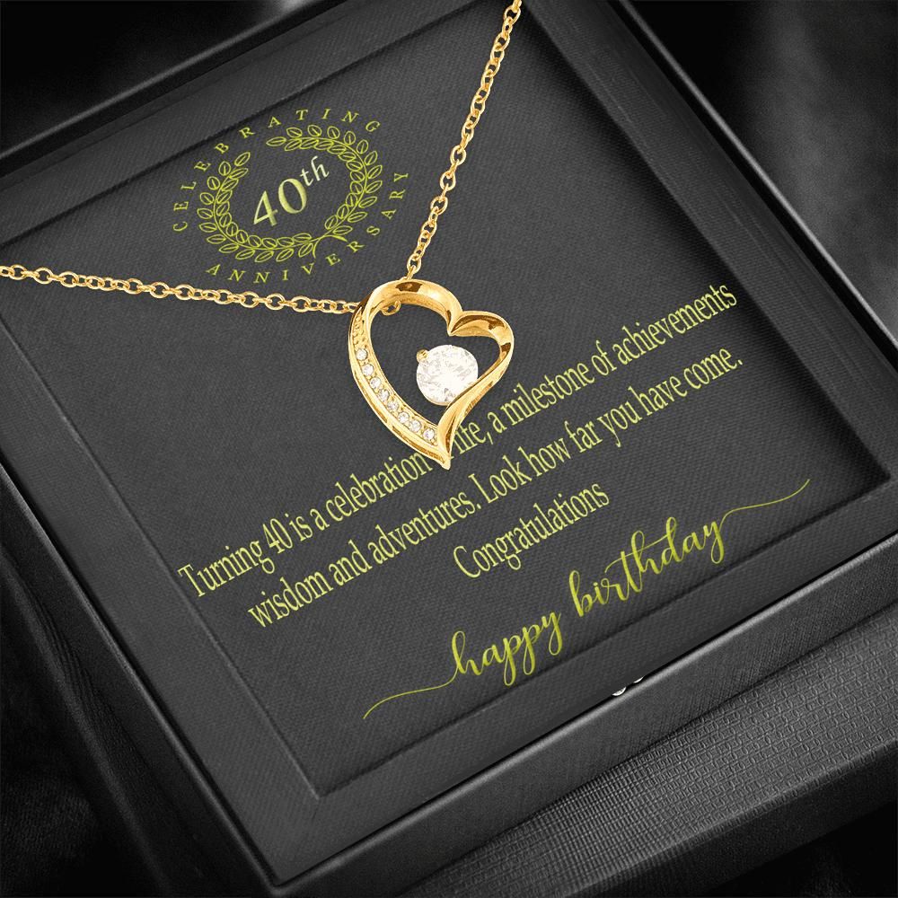 Best Gift For Mom Happy 40th Birthday Forever Love Necklace