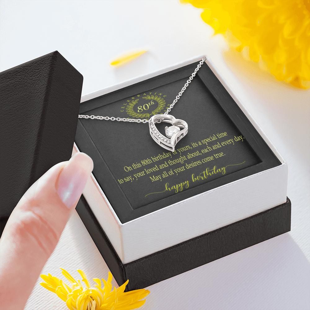 Gift For Grandmother Happy 80th Birthday Forever Love Necklace