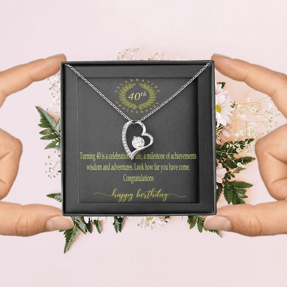 Best Gift For Mom Happy 40th Birthday Forever Love Necklace