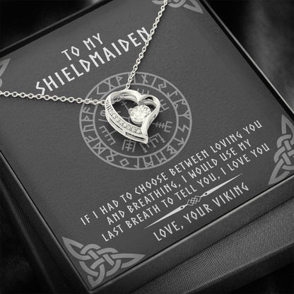 Forever Love Necklace Gift For Her My Shieldmaiden Love You Silver Celtic