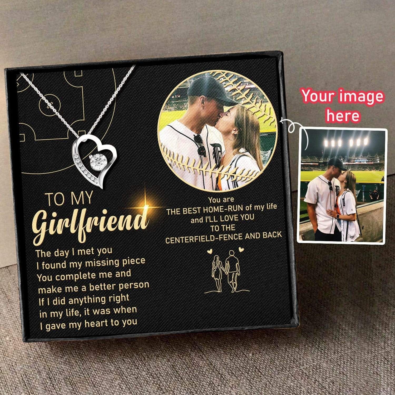 You Complete Me Custom Photo Forever Love Necklace Gift For Her