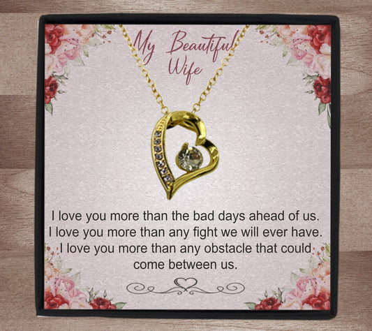 Forever Love Necklace Gift For Wife Love You More Than Any Obstacle