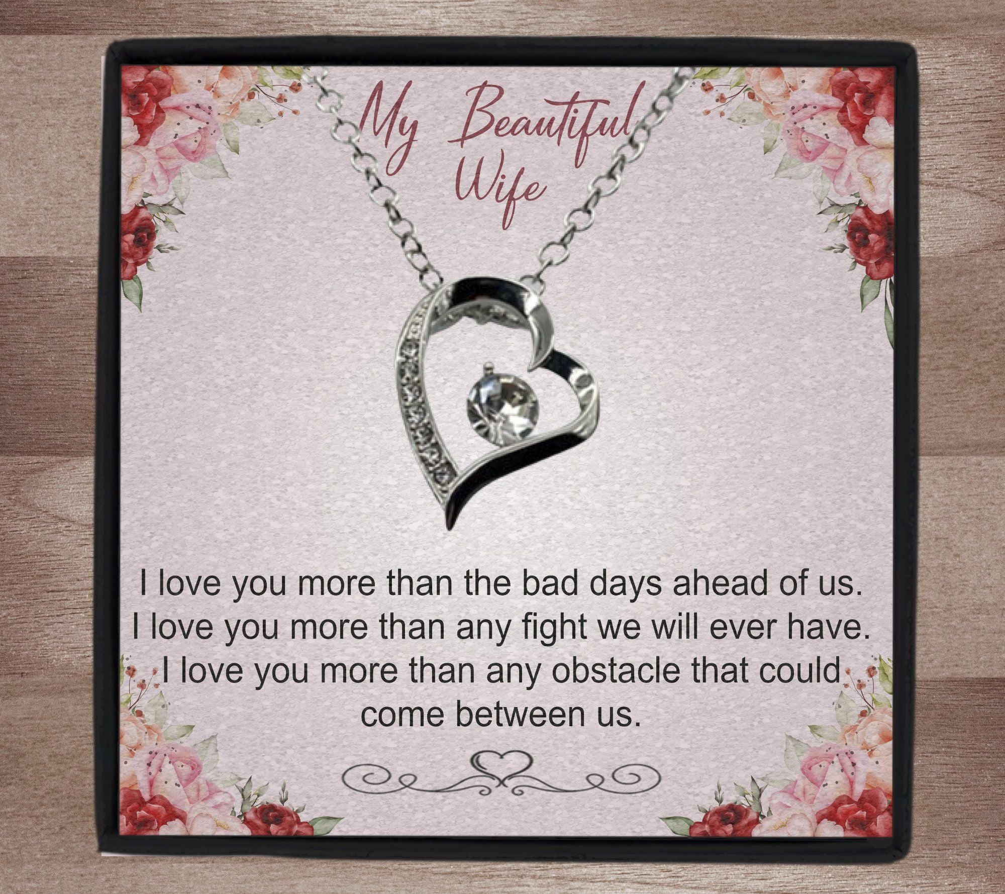 Forever Love Necklace Gift For Wife Love You More Than Any Obstacle