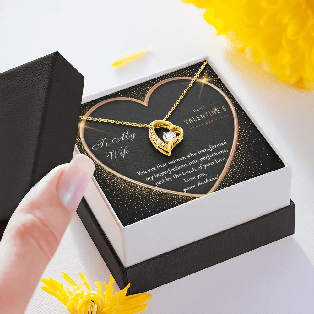 Valentine Gift For Wife Gold Color Forever Love Necklace