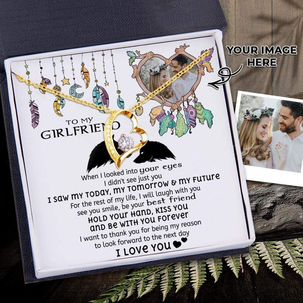 Custom Photo Forever Love Necklace Gift For Wolf Lovers Be With You Forever