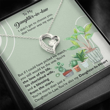 Forever Love Necklace Mom Gift For Daughter In Law You're Also My Daughter In Heart