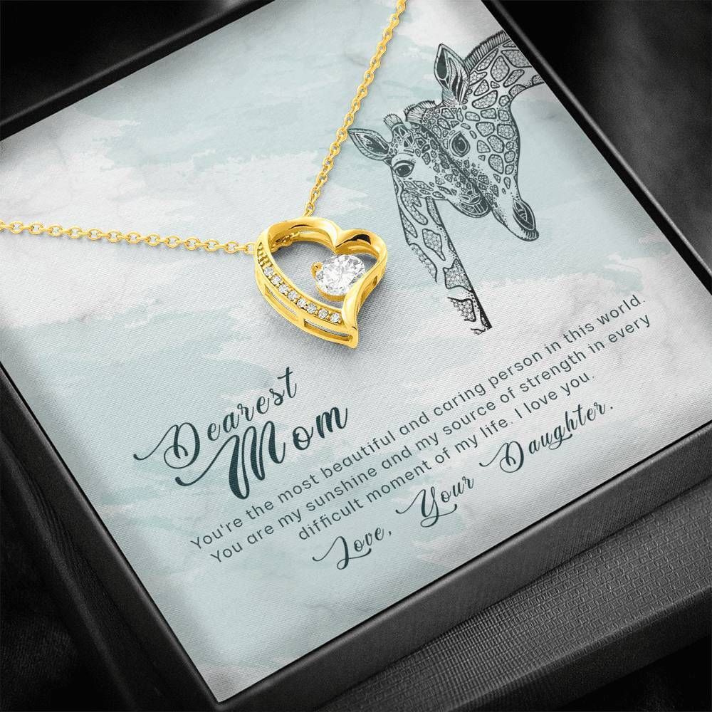 Daughter Gift For Mom Forever Love Necklace You Are The Most Beautiful Person