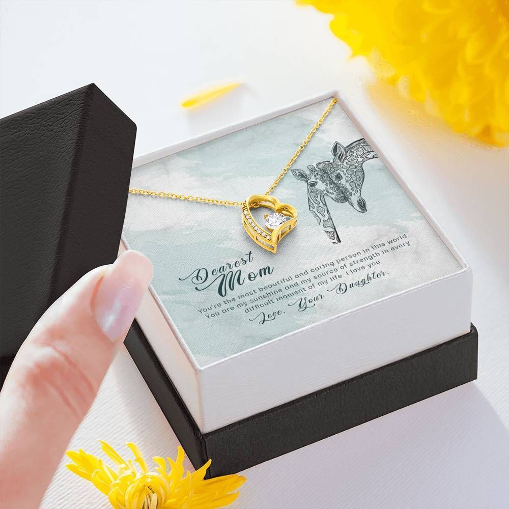 Daughter Gift For Mom Forever Love Necklace You Are The Most Beautiful Person