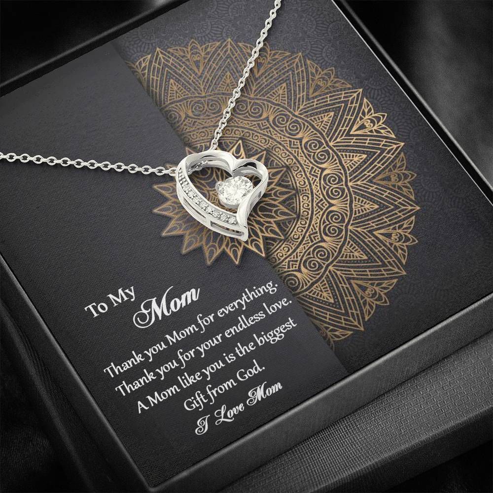 Gold Mandala Gift For Mom Forever Love Necklace Thank You Mom For Everything