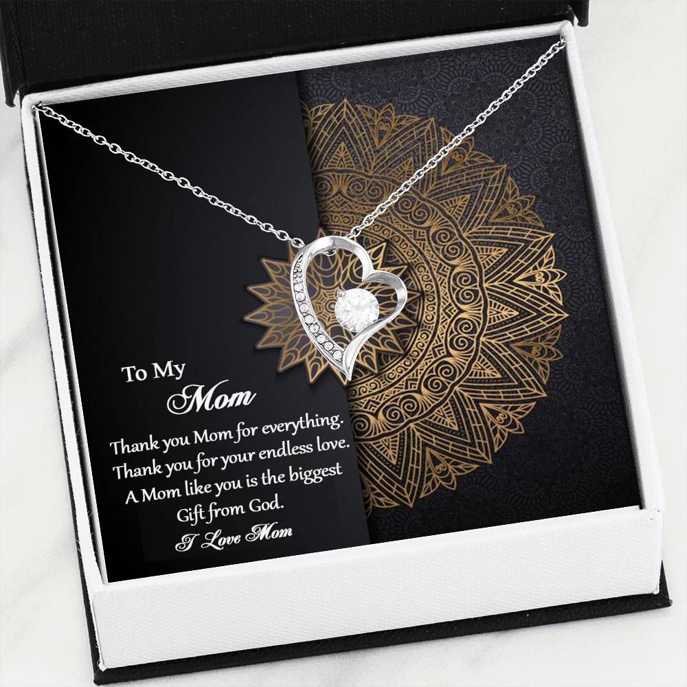 Gold Mandala Gift For Mom Forever Love Necklace Thank You Mom For Everything