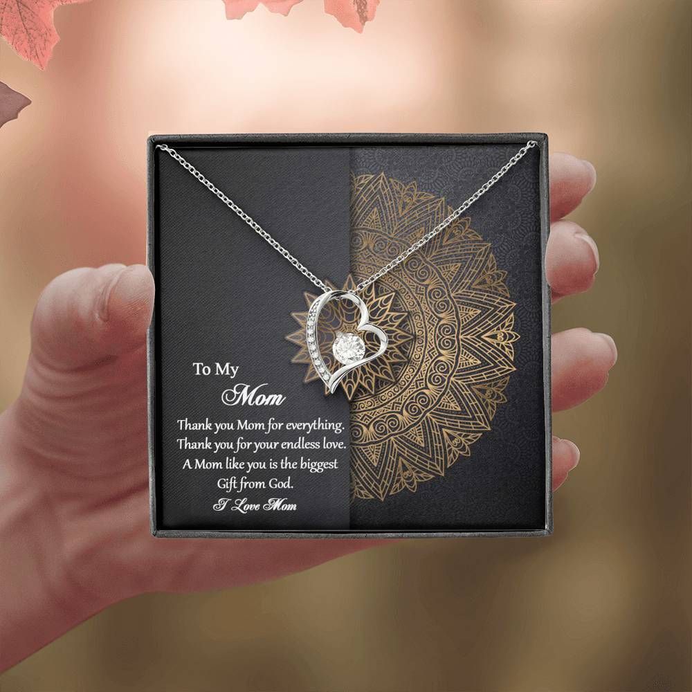 Gold Mandala Gift For Mom Forever Love Necklace Thank You Mom For Everything