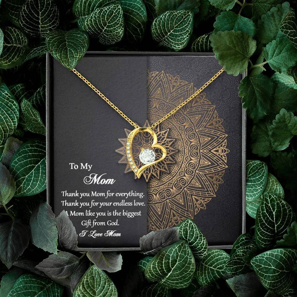 Gold Mandala Gift For Mom Forever Love Necklace Thank You Mom For Everything