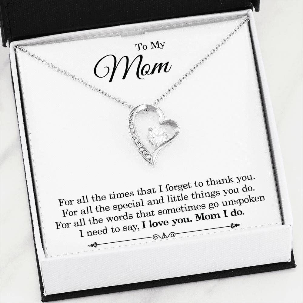 Gift For Mom Forever Love Necklace I Love You Mom I Do