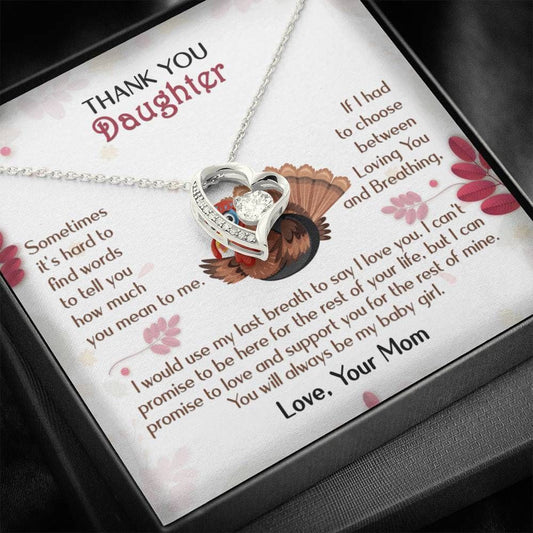 Turkey Forever Love Necklace Mom Gift For Daughter Thank You