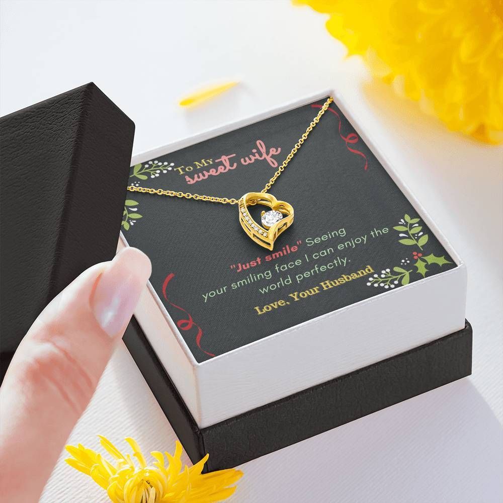 Forever Love Necklace Gift For Wife Your Smiling Makes My World Perfect