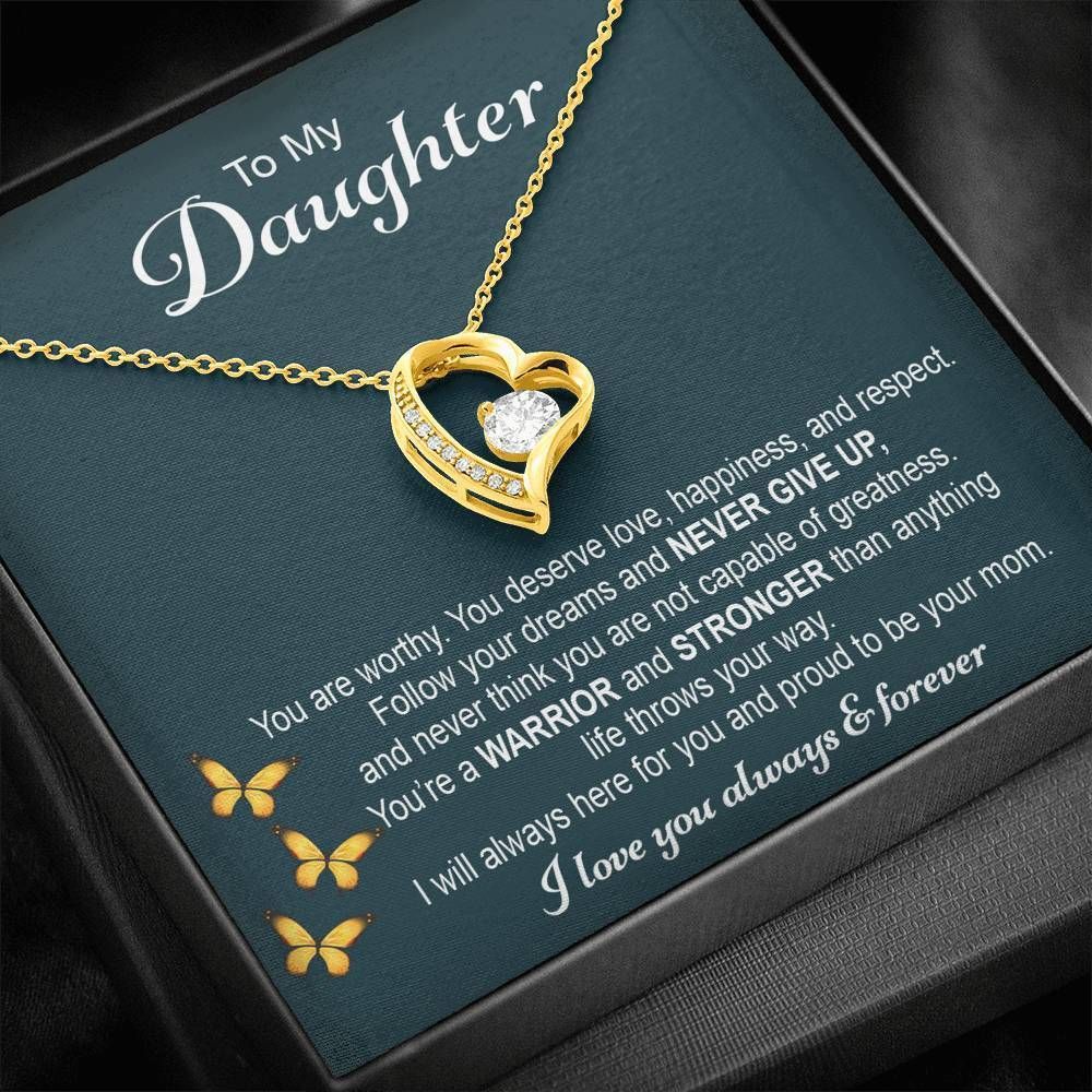 Forever Love Necklace Mom Gift For Daughter You Are Worthy