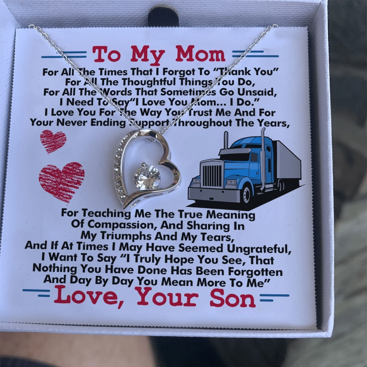 Trucker Son Gift For Mom Forever Love Necklace I Need To Say I Love You