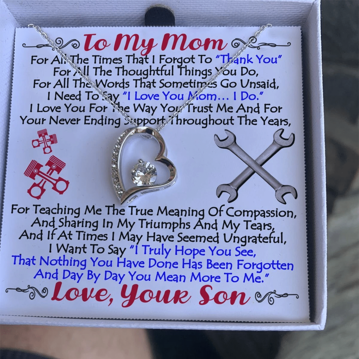 Mechanic Son Gift For Mom Forever Love Necklace I Need To Say I Love You