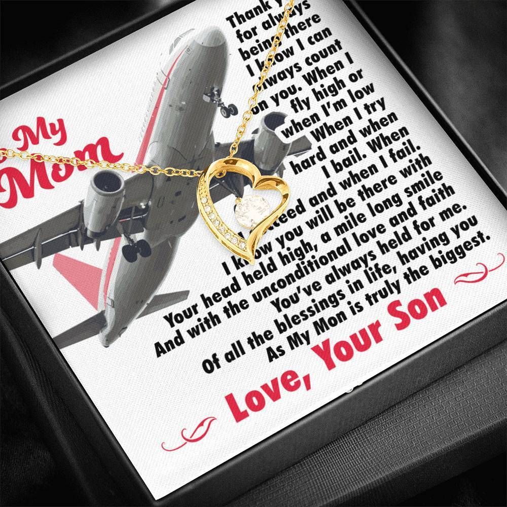 Pilot Son Gift For Mom Forever Love Necklace Thank You For Always Being There