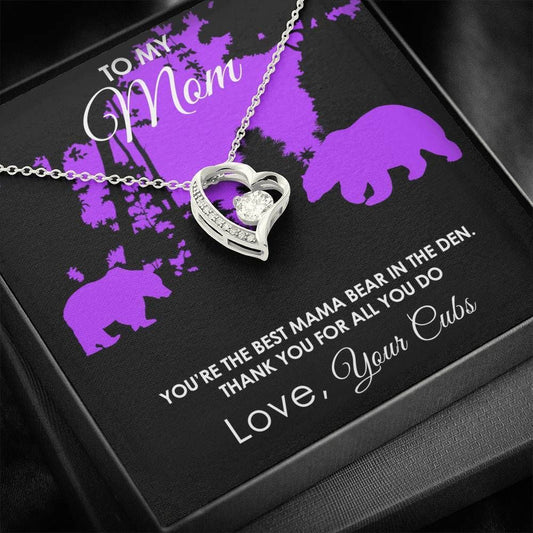 Gift For Mom Forever Love Necklace The Best Mama Bear In The Den