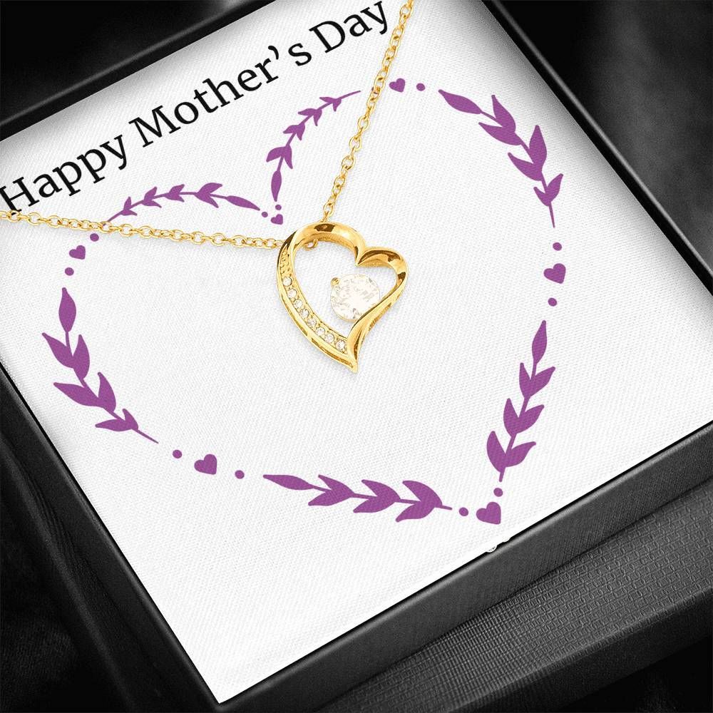 Purple Heart Happy Mother's Day Gift For Mom Forever Love Necklace