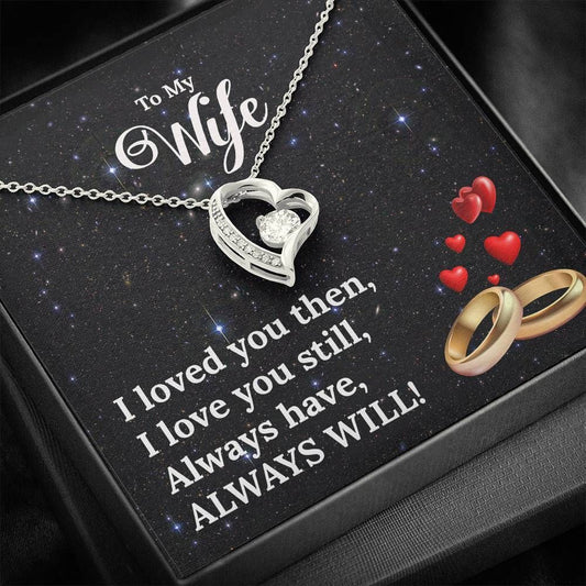 Golden Rings Forever Love Necklace Gift For Wife Love You Always Will