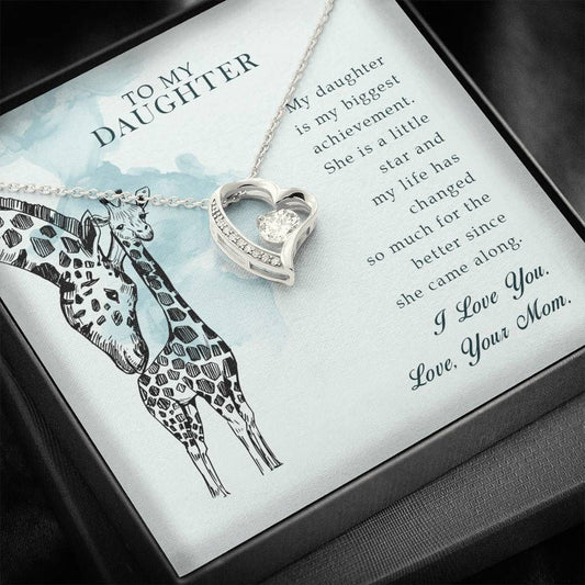 Giraffe Mom Gift For Daughter Forever Love Necklace You Are My Biggest Achievement