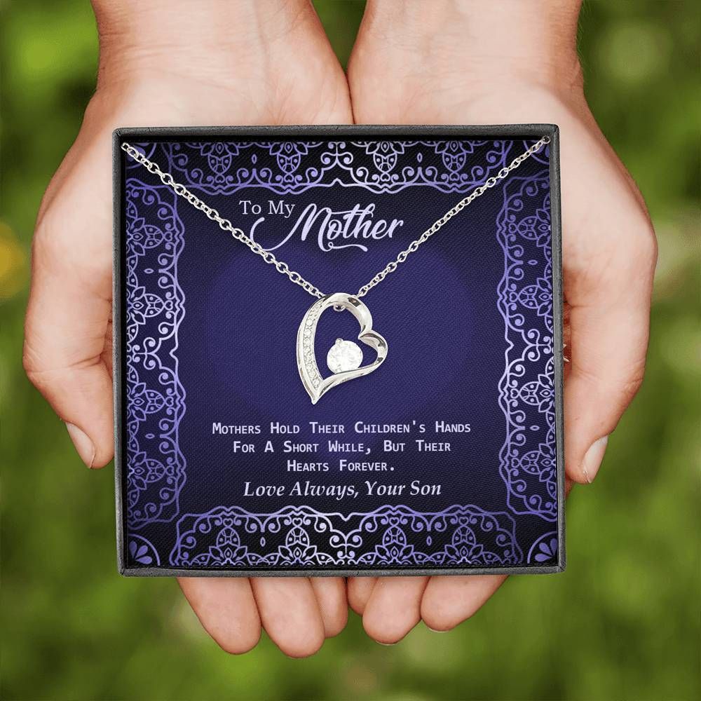 Gift For Mom Forever Love Necklace A Mothers Hold Their Childrev's Hearts Forever